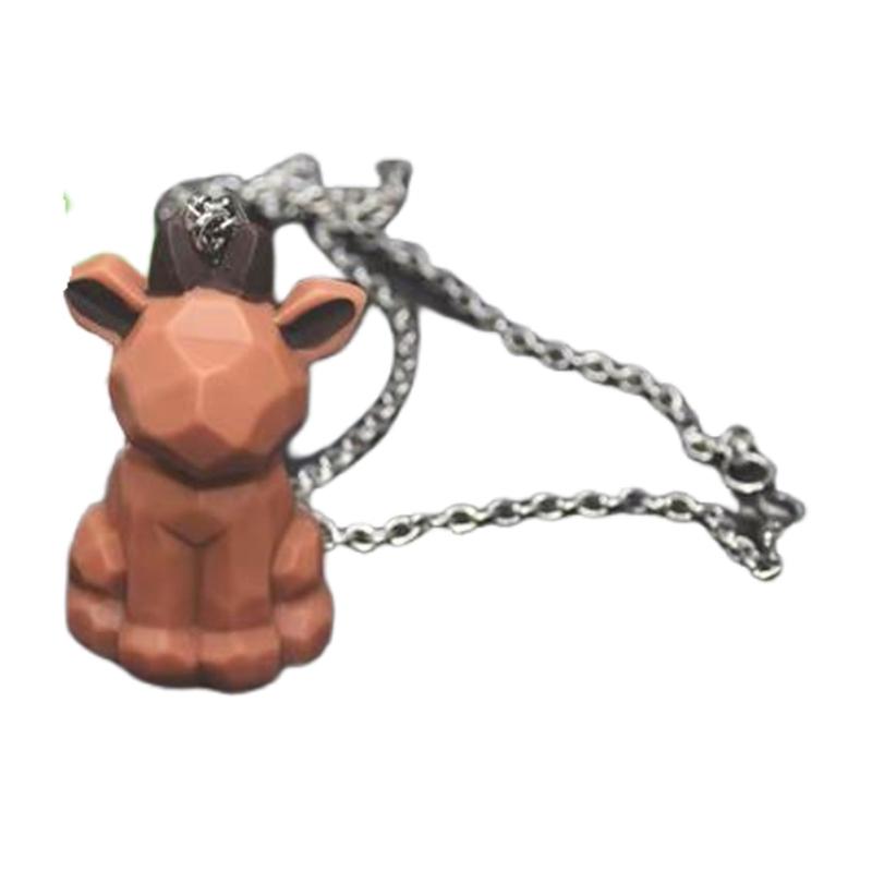 Abstract Animal Sculpture Long Pendant Necklace Resin Crafted Accessory For Style Lovers