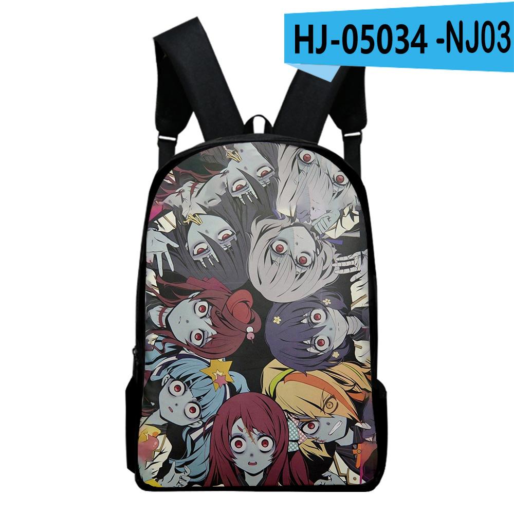 Sac à dos Cahier Populaire Classique ZOMBIE LAND SAGA Élève Sacs d'école Impression 3D Oxford Imperméable Sacs à dos pour Ordinateur Portable Garçons/Filles