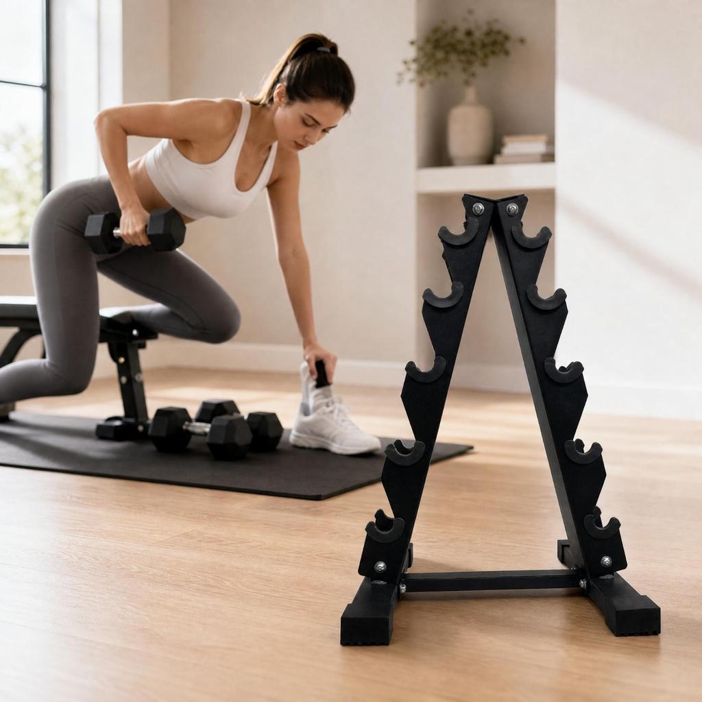 Dumbbell Storage Rack Stable A-Shaped Sturdy for Fitness Room