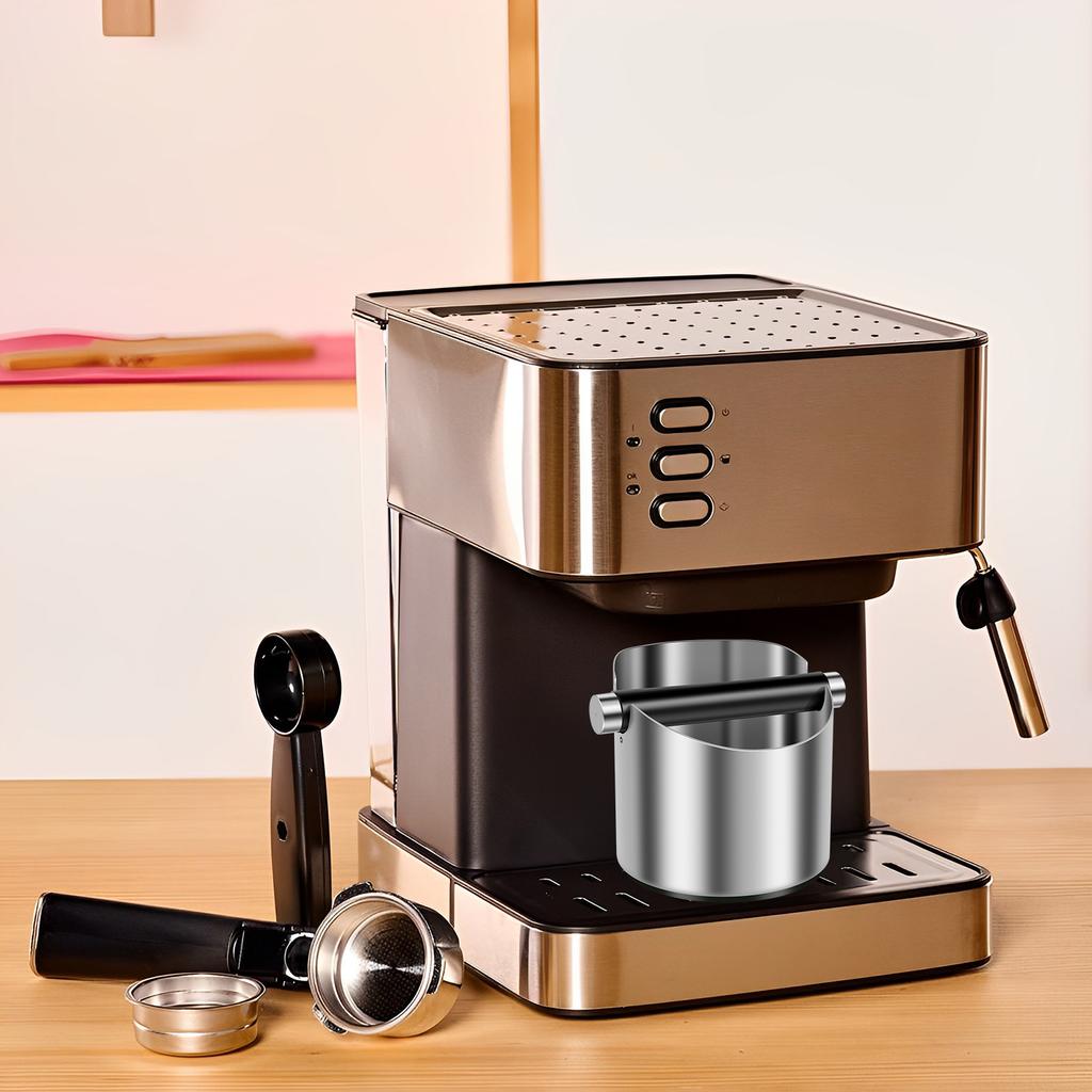 1/3pcs Shock-Absorbent Coffee Knock Box Anti-slip Espresso Dump Bin For Coffee Grounds Steel/Rubber Bar Coffee Grind Waste Bins