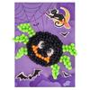 Tableau en pompons pour enfant Halloween Araignée 15 x 21 cm