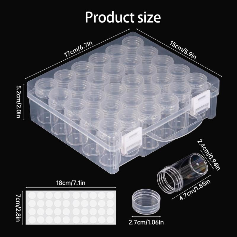 Clear Plastic Jewelry Case 30 Individual Compartments With White Snap Bottles For Quick Viewing And Safe Storage