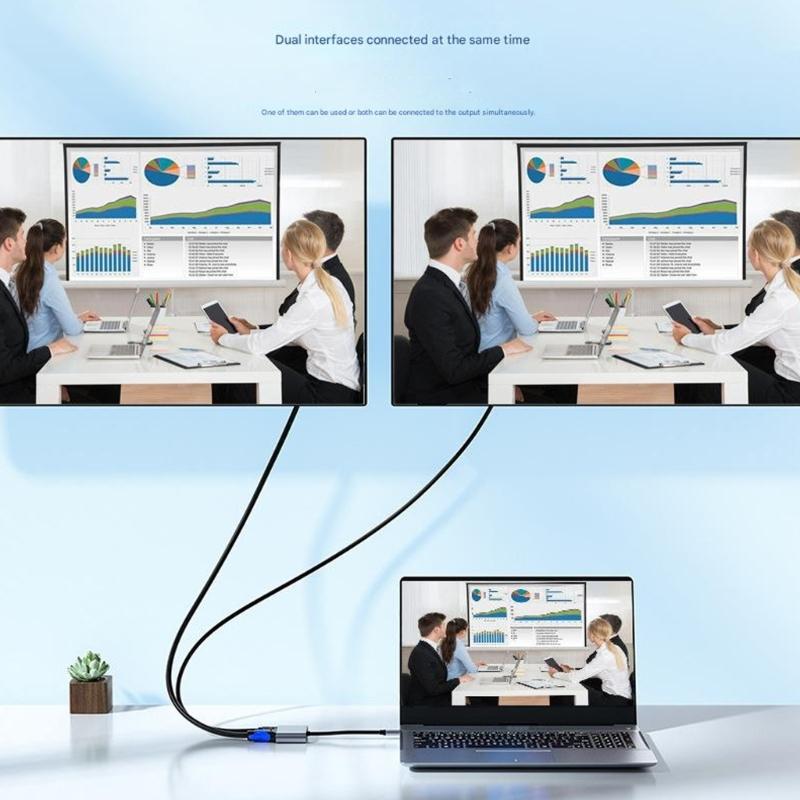 1080P Resolution VGA Adapter with Audios Port Plug and Play for Multiple Systems Portable Converter