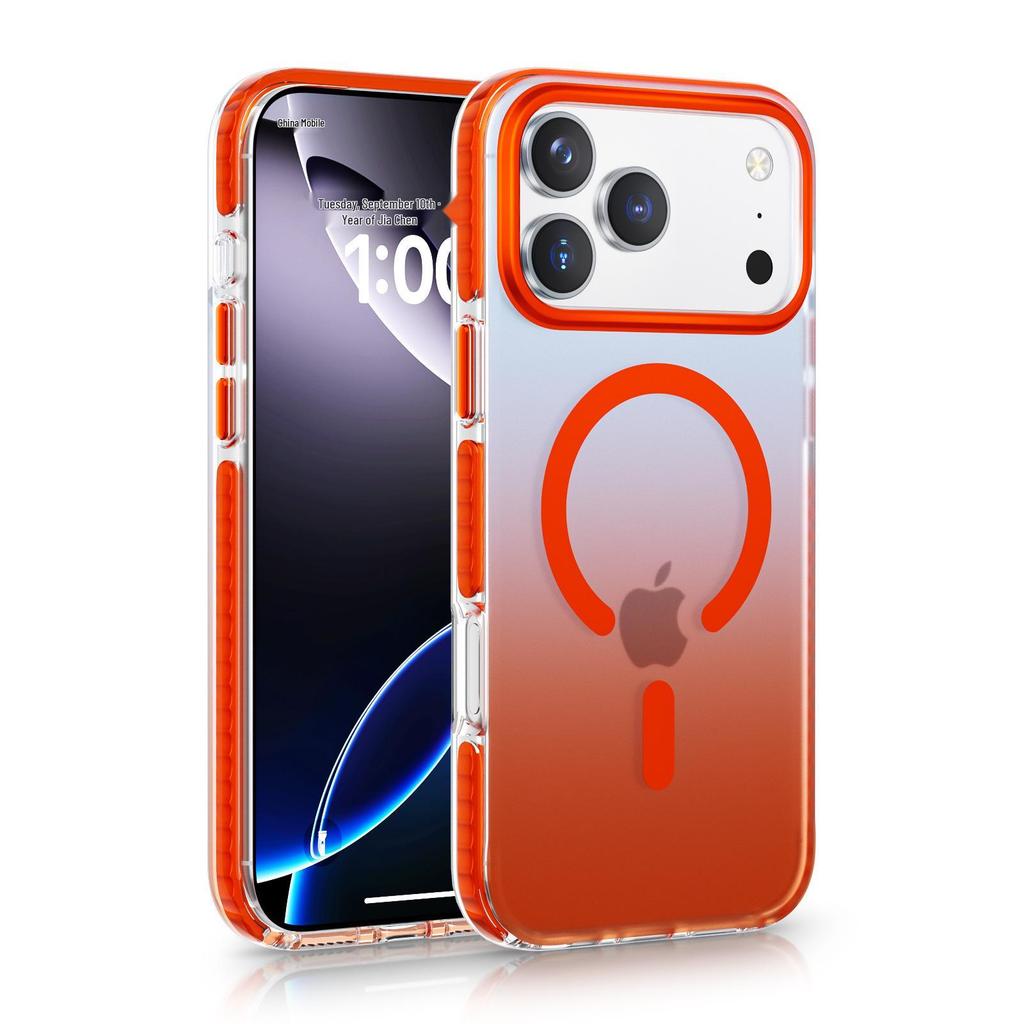 IPhone 17 Pro Max Blaulichtverlauf Magnetische Schutzhülle mit Zweifarbiger Airbag Sturzsicherer Design