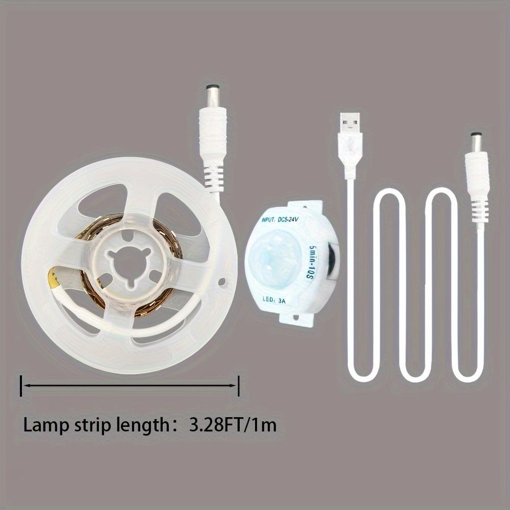 גליל של סרט LED עם חיישן תנועה, אור גוף עם חיישן תנועה לבן חם DC5V, פס גמיש באורך 3.28 רגל עד 16.4 רגל למדרגות, מסדרונות, מראות, ארונות