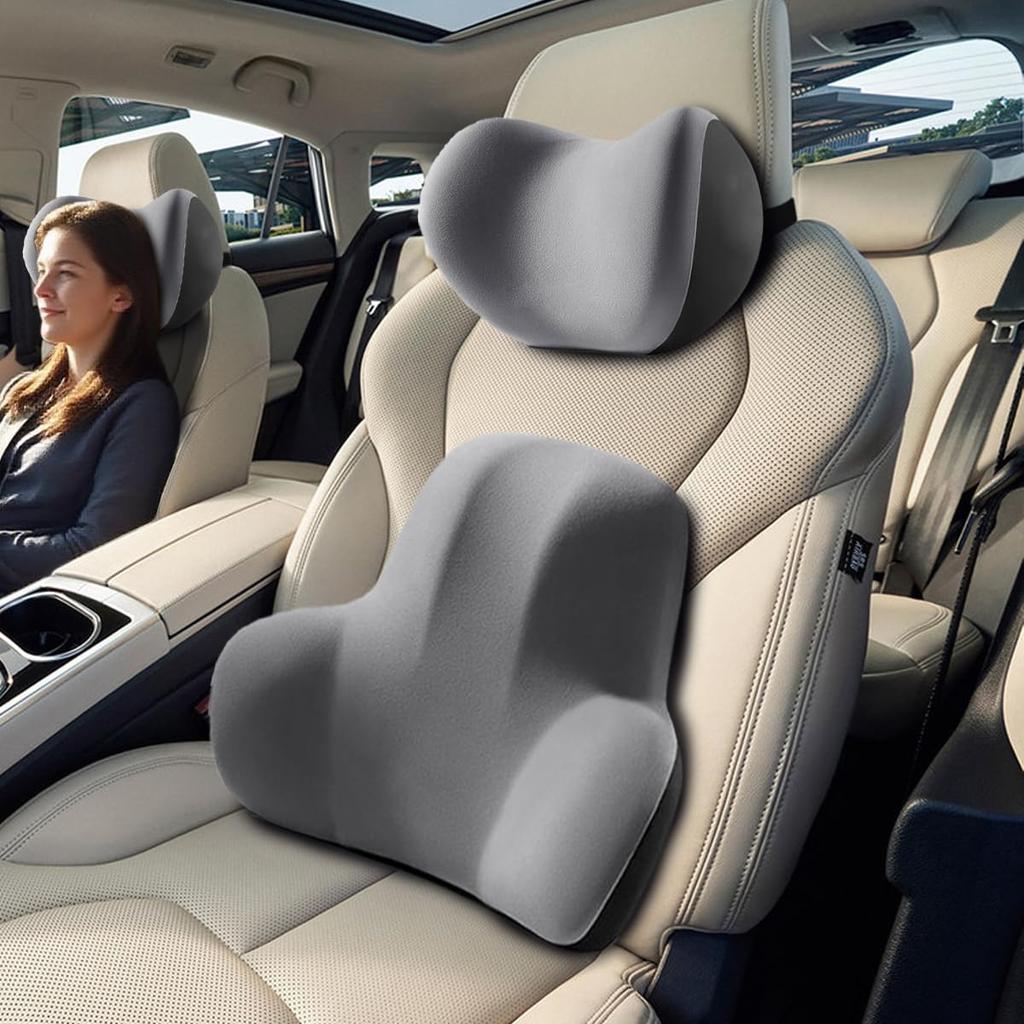 Aikenn Car Lumbar Support Car Car Pillow Convenient for Long Car Seat Seat Lumbar Perfect for Long Drives Cushion and Neck Headrest, Cushion, Pillow,