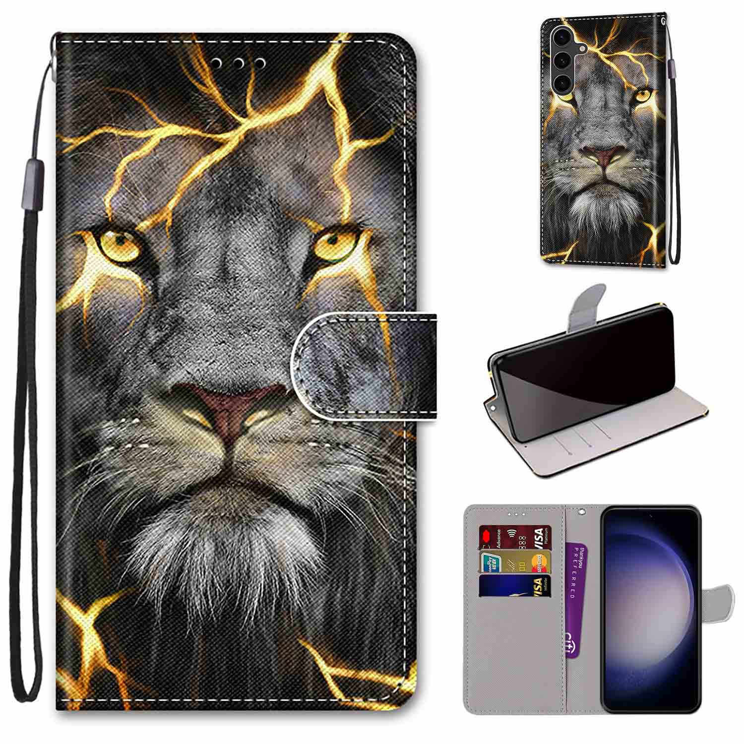 

Модный расписной узорный чехол-книжка с ремешком для iPhone Samsung Huawei Honor Xiaomi Redmi OPPO Realme Moto Asus Xiaomi Redmi Note 11E Pro 5G