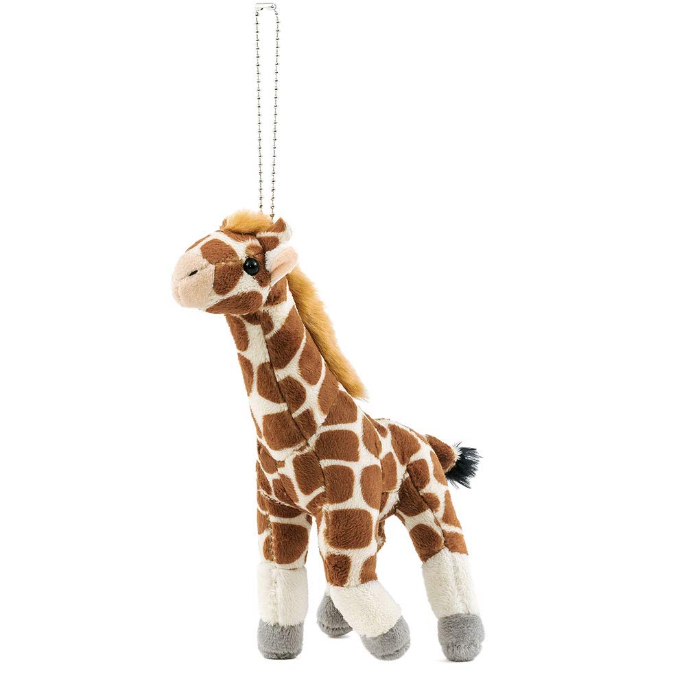 

COLORATA Плюшевый талисман Жираф (Реалистичное дикое животное с цепью) Милый брелок-кукла в виде животного в подарок (Дважды проверено) Рождественский подарок
