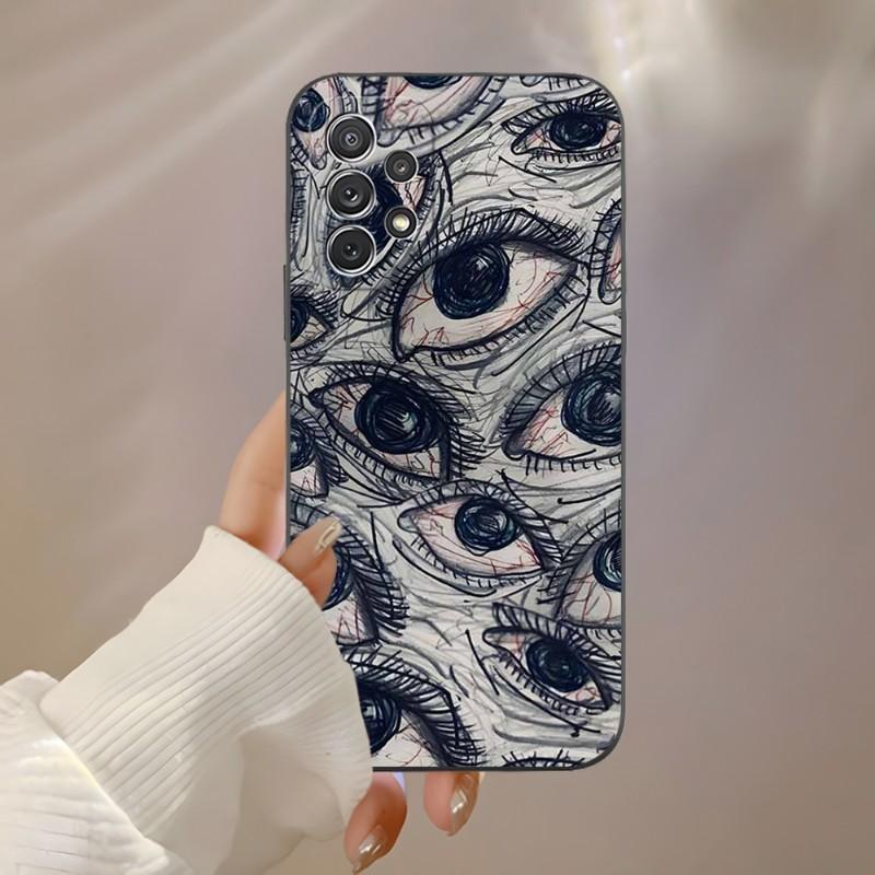 Scary Face Eyes Phone Case For Samsung A53 A52 A13 A73 A32 A51 A23 A22 A12 A02s A20e A40 A50 A21 A72 A70 Cover