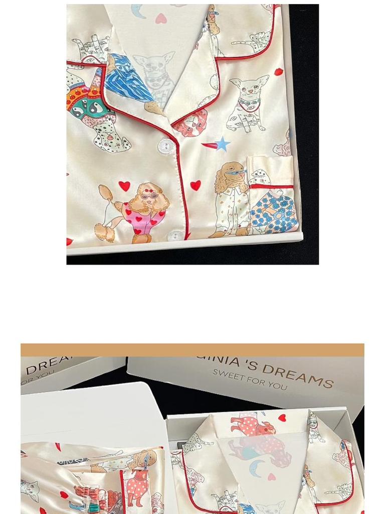 Cute Animal Pajamas for Women – Spring/Summer Cartoon Long Sleeve Loungewear