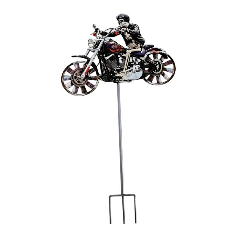 Wind Spinner Outdoor Metal Tractor Wind Spinner With Rotatable Wheel Dynamic Winds Sculptures Metal Windmill Stake