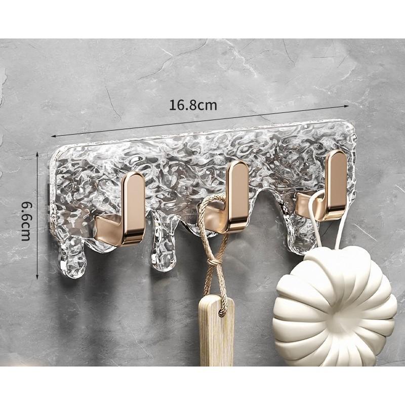 

Легкий, розкішний безперервний підвісний гачок без перфорації Клейкий гачок без слідів Ванна кімната без перфорації Підвісний гачок Льодовиковий візерунок Міцний підвісний гачок Стіна золотистий