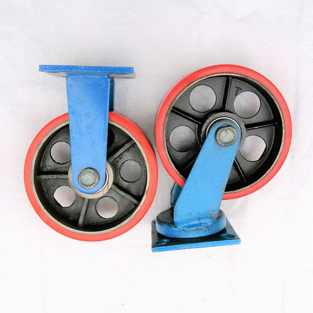 Heavy Duty Iron Core Polyurethane Swivel Caster with Thick Bracket