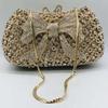 Große Strass-Abendtasche mit Schleife Clutches Kristalltaschen Silber/Grün Damen Hochzeits-Dinner-Handtaschen Diamant Damen Party Abschlussball-Clutch