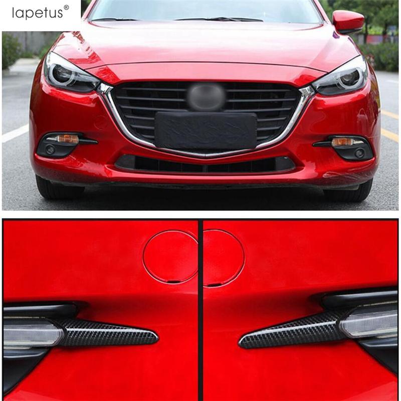 Front Bumper Fog Lights Lamps Eyebrow Strip Decoration Cover Trim For Mazda 3 Hatchback Sedan 2017 2018 Accessories Exterior Kit
