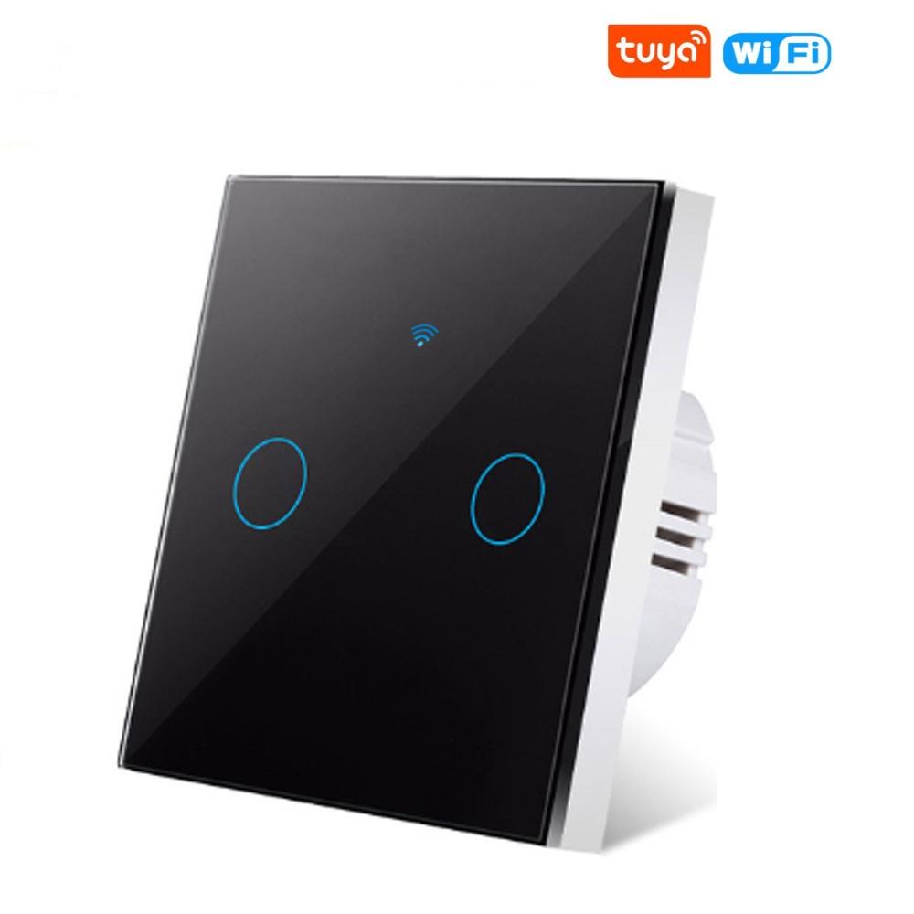 WiFi EU Light Wall Touch Switch 220V No Need Neutral Wire Tuya Smart Life Work with Alexa Google Home 1/2/3Gang