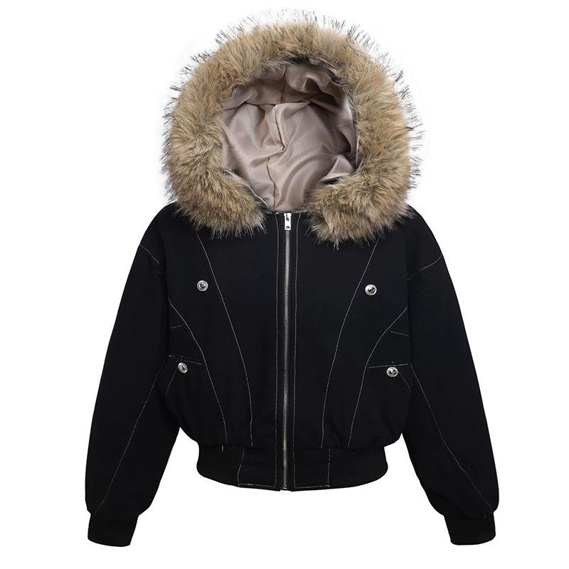 Retro Autumn and Winter Metal Buckle Design Hooded Jackets Men's Thick and Warm Hooded Cotton Jacket Long Sleeved