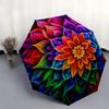 Vibrant Mandala Wall Art: Colorful Floral Decor for HomeUmbrella, Portable 3-Fold Umbrella for Men & Women,Christmas Gift ES350
