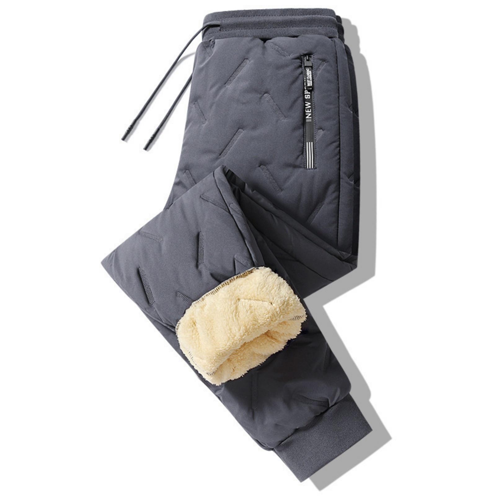 

Men s Color Embossed Fleece Cotton Pants Men s Drawstring Graphene Thickened Warm Pants NEW SPORT Pocket Label XL