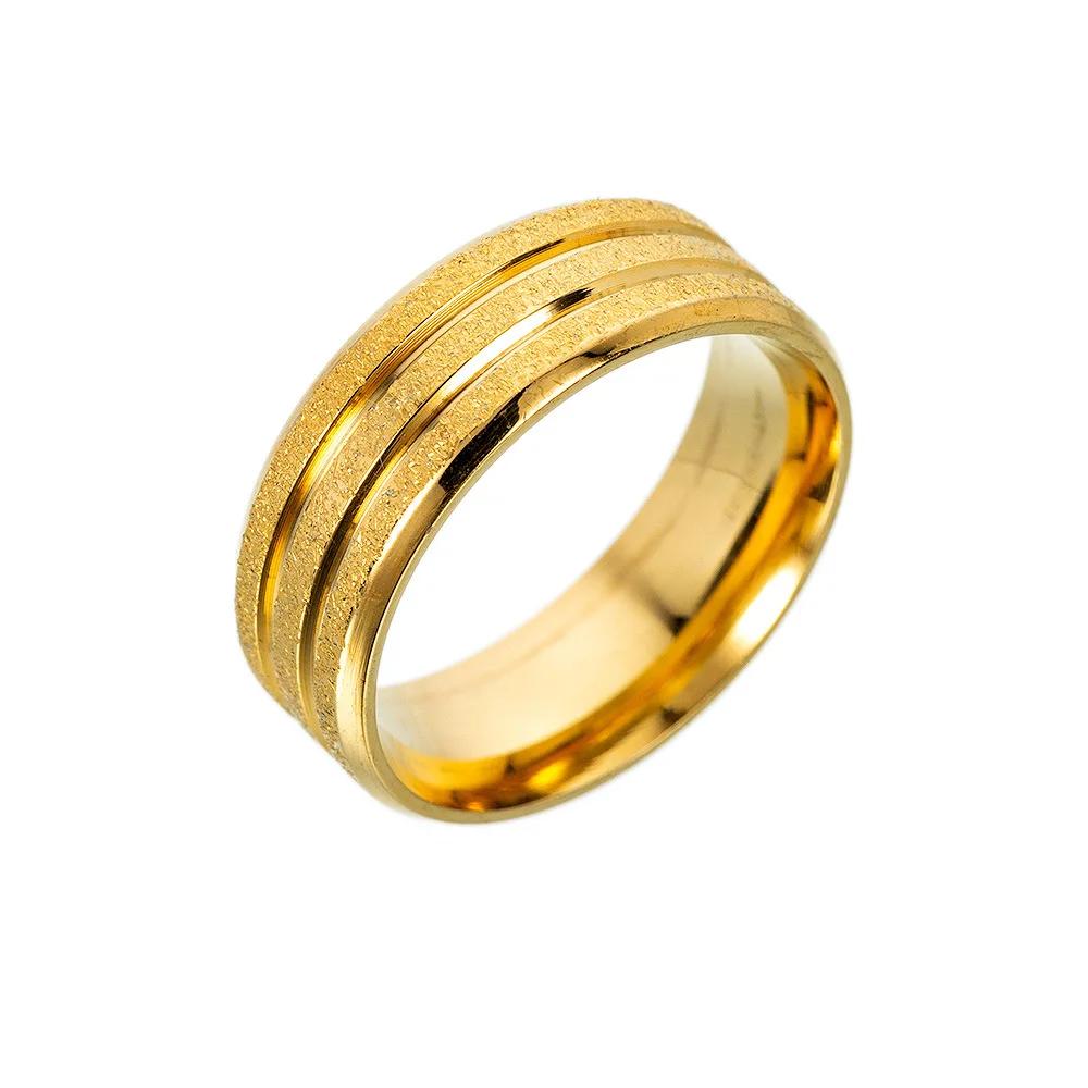 Frosted Gold Ring Men and Women Stainless Steel Gold-Plated Couple Ring Jewelry Wholesale 9