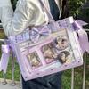 New Lolita Women Ulzzang Ita Bags Fashion Designer PU Subculture Harajuku DIY Anime Badge Tote Bag Female Y2K Shoulder Bag