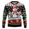 Felpa di Natale Unisex Uomo Donna con Stampa 3D Pupazzo di Neve Babbo Natale Ugly Christmas Sweater Pullover per Feste