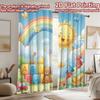 2D flat printing 2pcs Party Curtains Cute Teddy Bear Rainbow Blocks Digital Printed Polyester Drapes Festive Curtains for