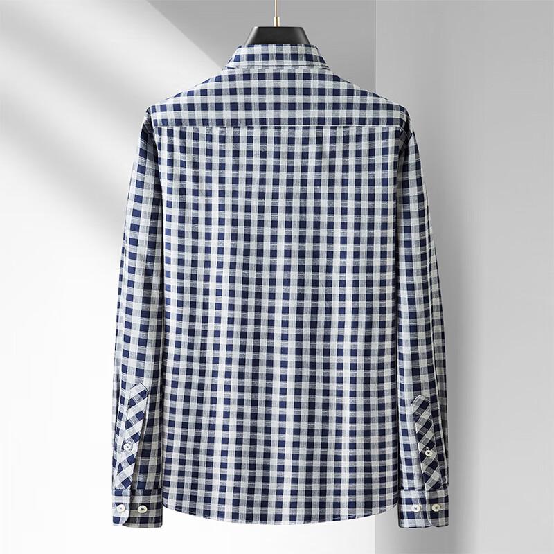 Men's Plus Size Classic Plaid Pure Cotton Long Sleeve Shirt