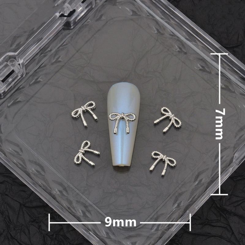 Oro Argento Fiori Accessori Manicure Unghie Unghie Gioielli Nail Art Fiocco Decorazioni Unghie Punte per Nail Art 3D