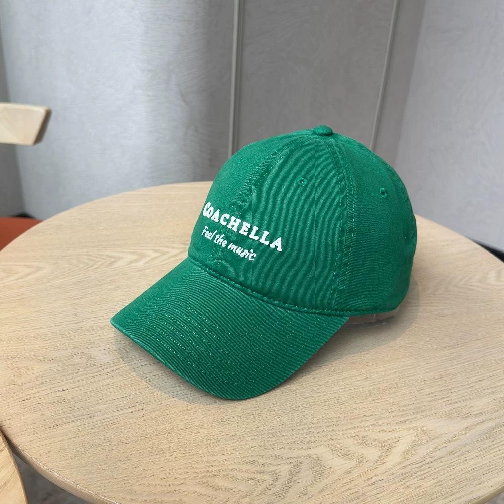 College style high quality pure cotton letter embroidery green baseball cap children soft top versatile face small cap men