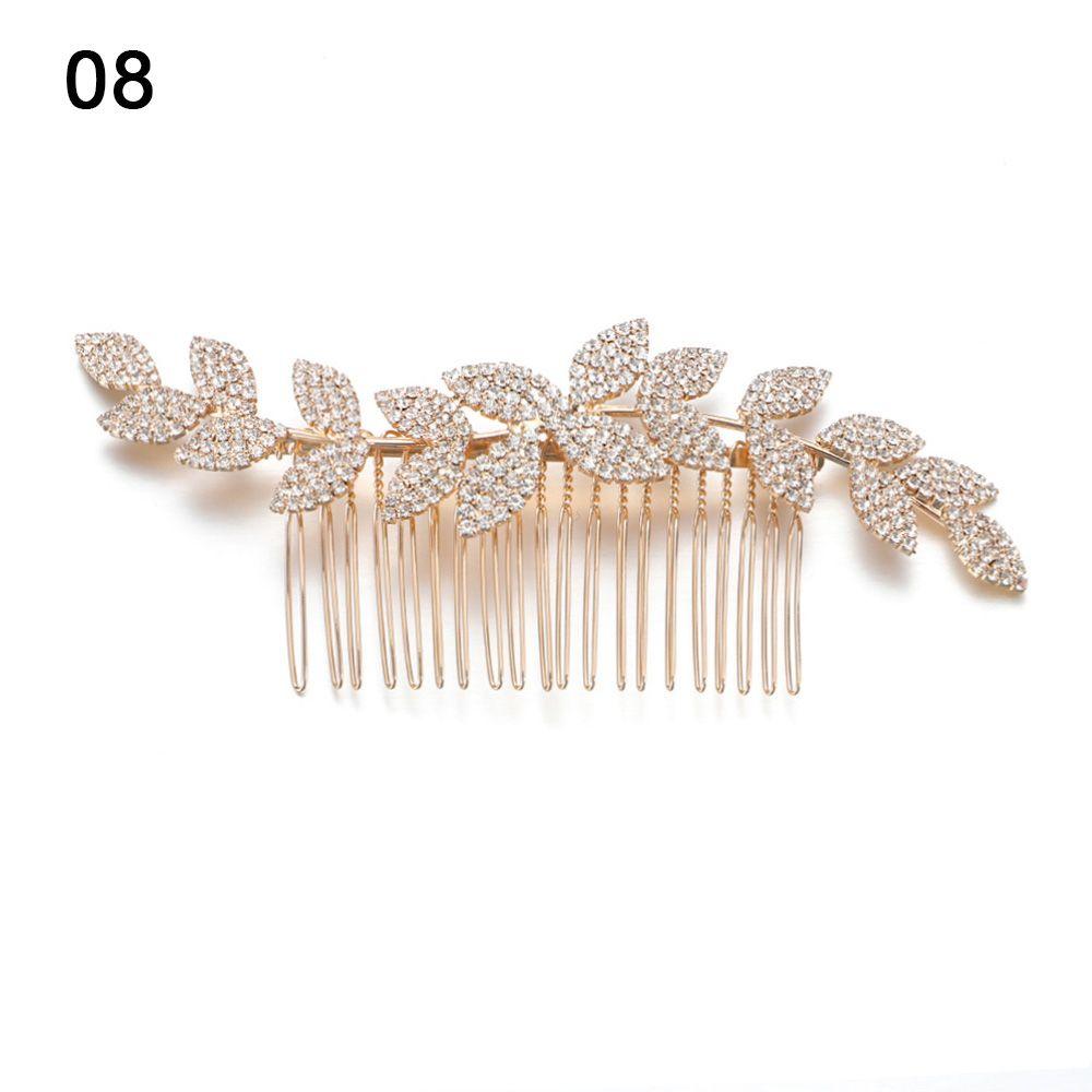 Fashion Hair Jewelry Gold Silver Bridal Hair Comb Wedding Accessories Women Headpiece Metal Leaf