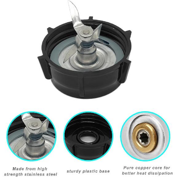 for Oster Blender Replacement Parts Blender Ice Crusher Blade with Jar Base Cap Coupling Stud Slinger Pin and 2 Rubber O Ring Sealing Ring Gasket