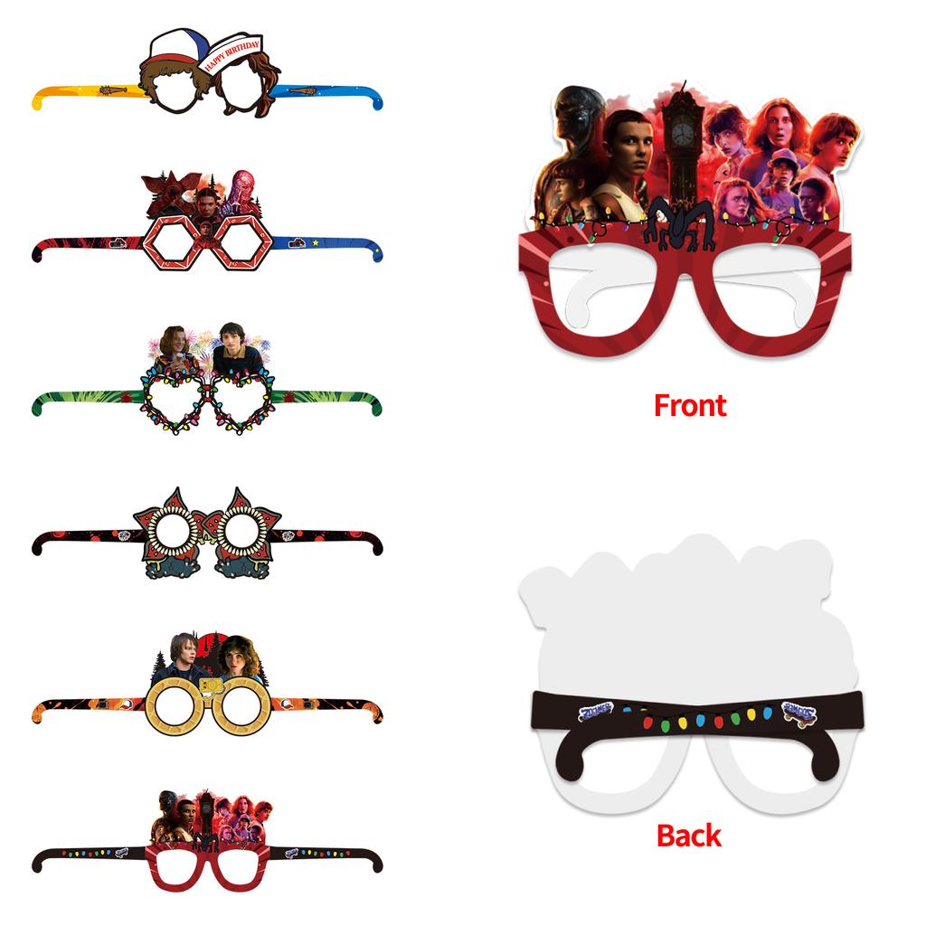 12-36pcs strangers Hawkins storiy Party Paper Glasses Decoration  Party Paper Glasses Decoration