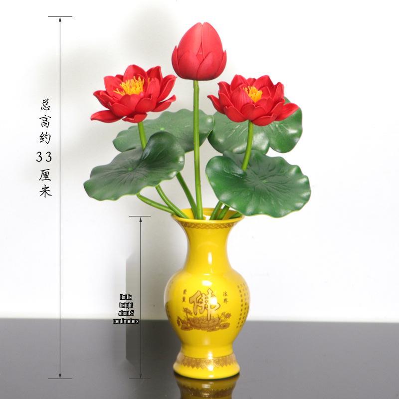 Petites Fleurs Artificielles Décoration Lotus Lys pour Maison & Offrandes à Bouddha