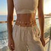 Elegant Gold Color Shell Waist Chain for Women Mermaidcore Festival Layered Chain Summer Beach Vacation Party Jewelry Gift
