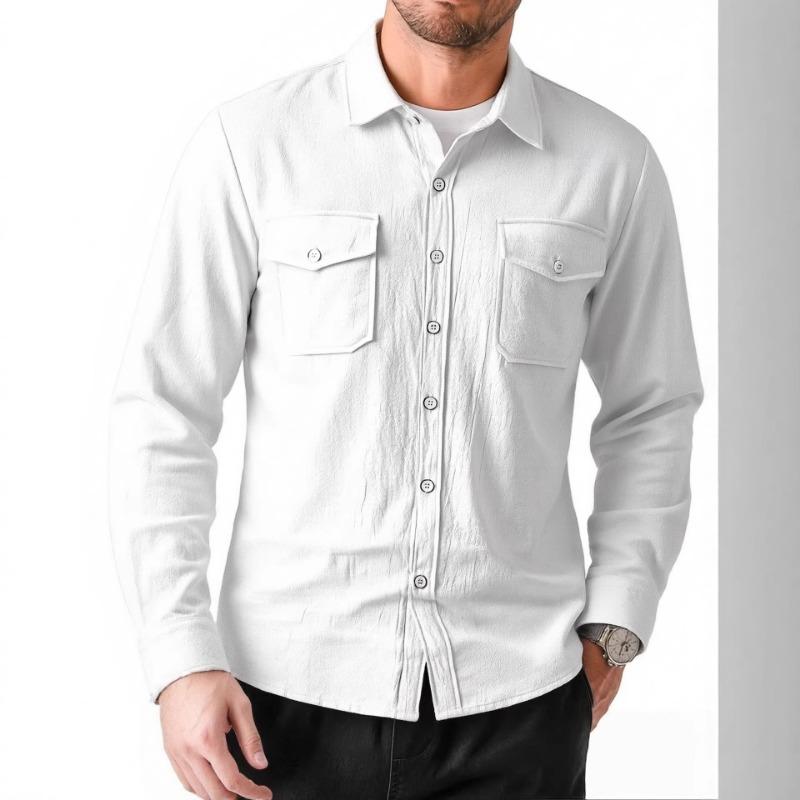 

Men Autumn Pocket Casual Shirt S белый