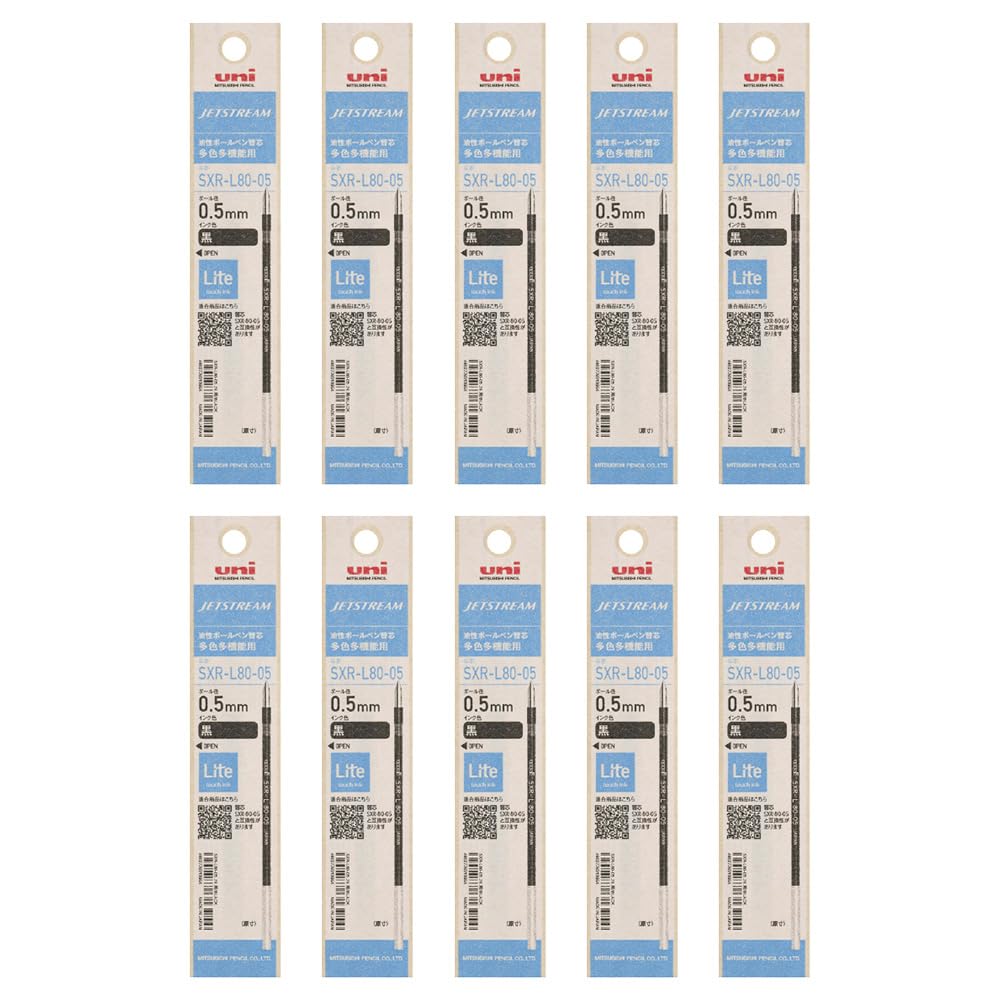 Mitsubishi Pencil Jetstream Refill Lite Touch Multicolor 1 of (with Ink), Multifunction, 0.5mm, Black, Refill, SXRL8005.24 (Pack 10)
