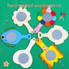 White Embryo Children's DIY Single-Sided Wooden Mirror with Snowflake Mud Graffiti