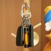 Stainless Steel Lucky Cat Keychain with Detachable S-shape Hooks Heavy Duty Outdoor Camping Portable Car Key Holder Metal Hanging Buckle Carabiner