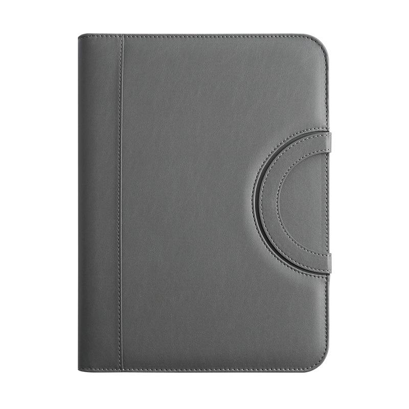 A4 Multifunction Leather Zipper Briefcase Binder with Clipboard