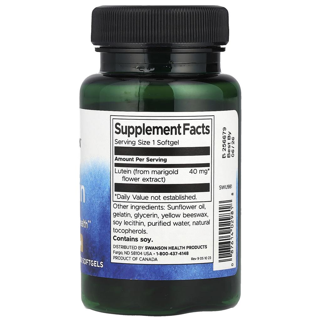 Swanson, Lutein, 40 mg, 60 Weichkapseln