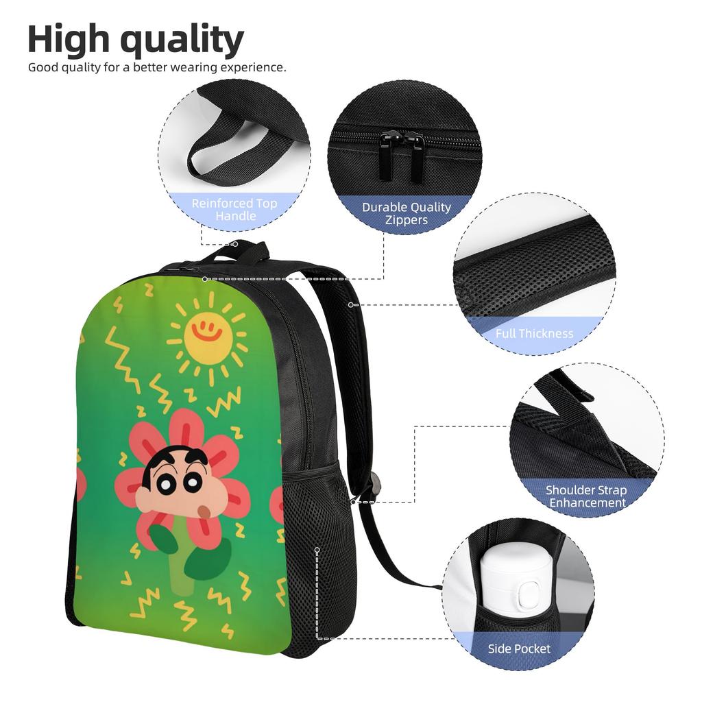 Crayons Shins Chans Backpacks for Men Women School College Student Bookbag Fits 15 Inch Laptop Cartoon Bags