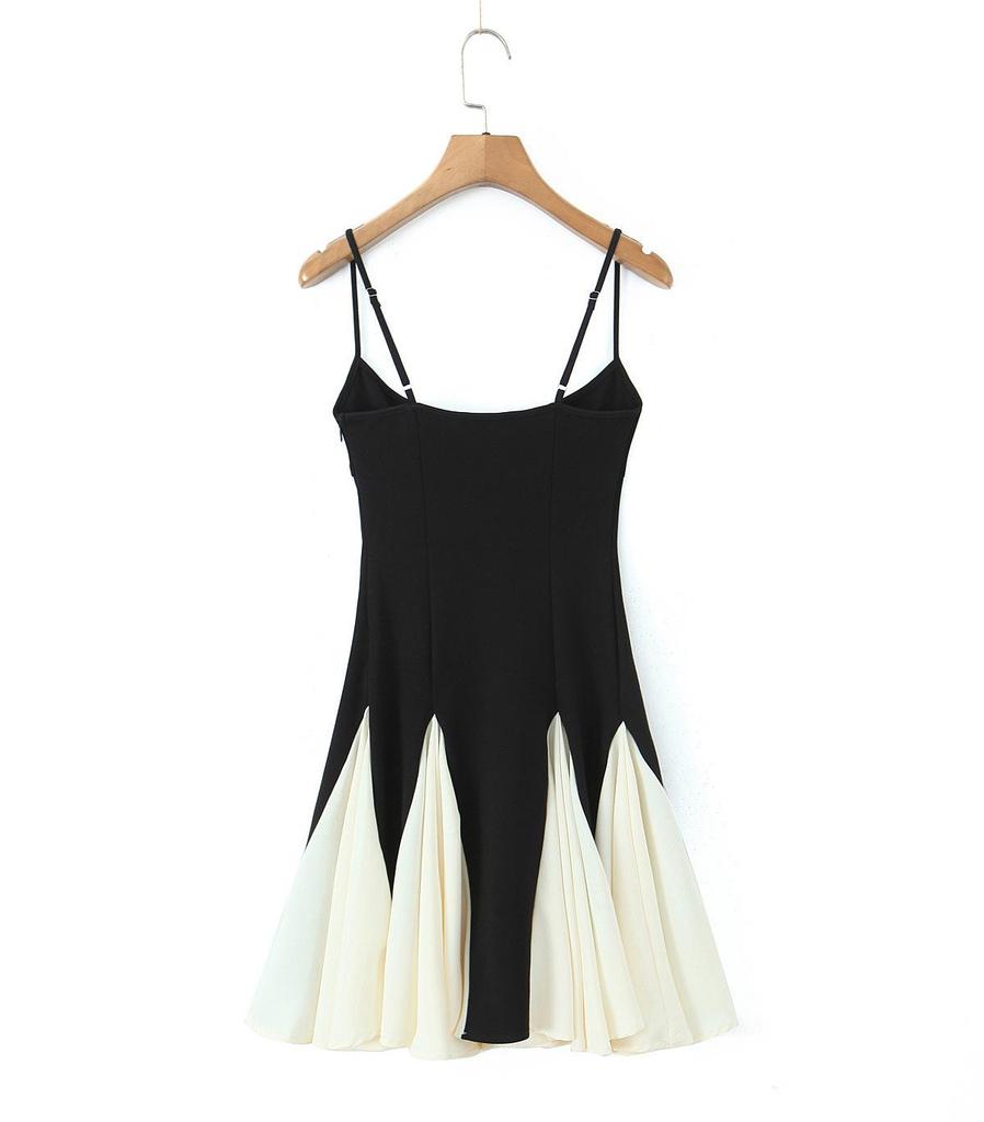 2025 Černo-bílé šaty na šle: Styl královské sestry, Hot Girl Slim Fit, Dlouhé a krátké varianty