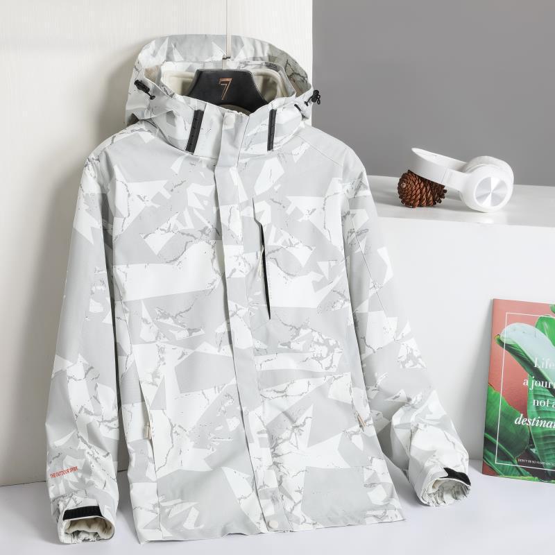 

Мужская и женская зимняя флисовая куртка 3-в-1 для активного отдыха: Ветрозащитный, Водоотталкивающий, Защищающий от холода, Съемные слои. 2XL