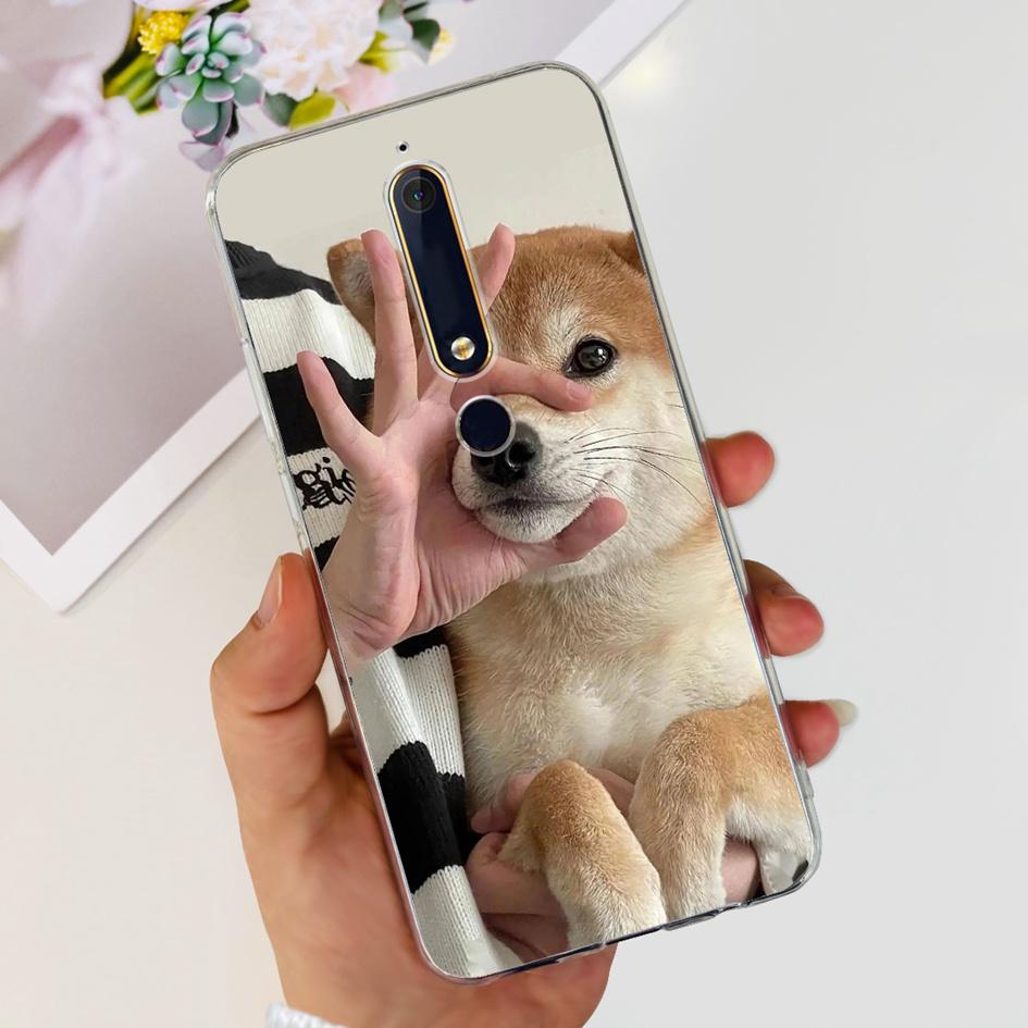 For Nokia 6 2018 Case Fashion Flower Soft Silicone Bumper For Nokia 6.1 Cover TA-1043 TA-1045 TA-1054 TA-1050 TA-1068 Phone Case
