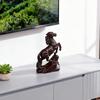 Rosewood Carved Horse Statue - Wealth Lucky Zodiac Horse Decor for Home/Office Desk, Chinese Feng Shui Craft Gift for Birthday