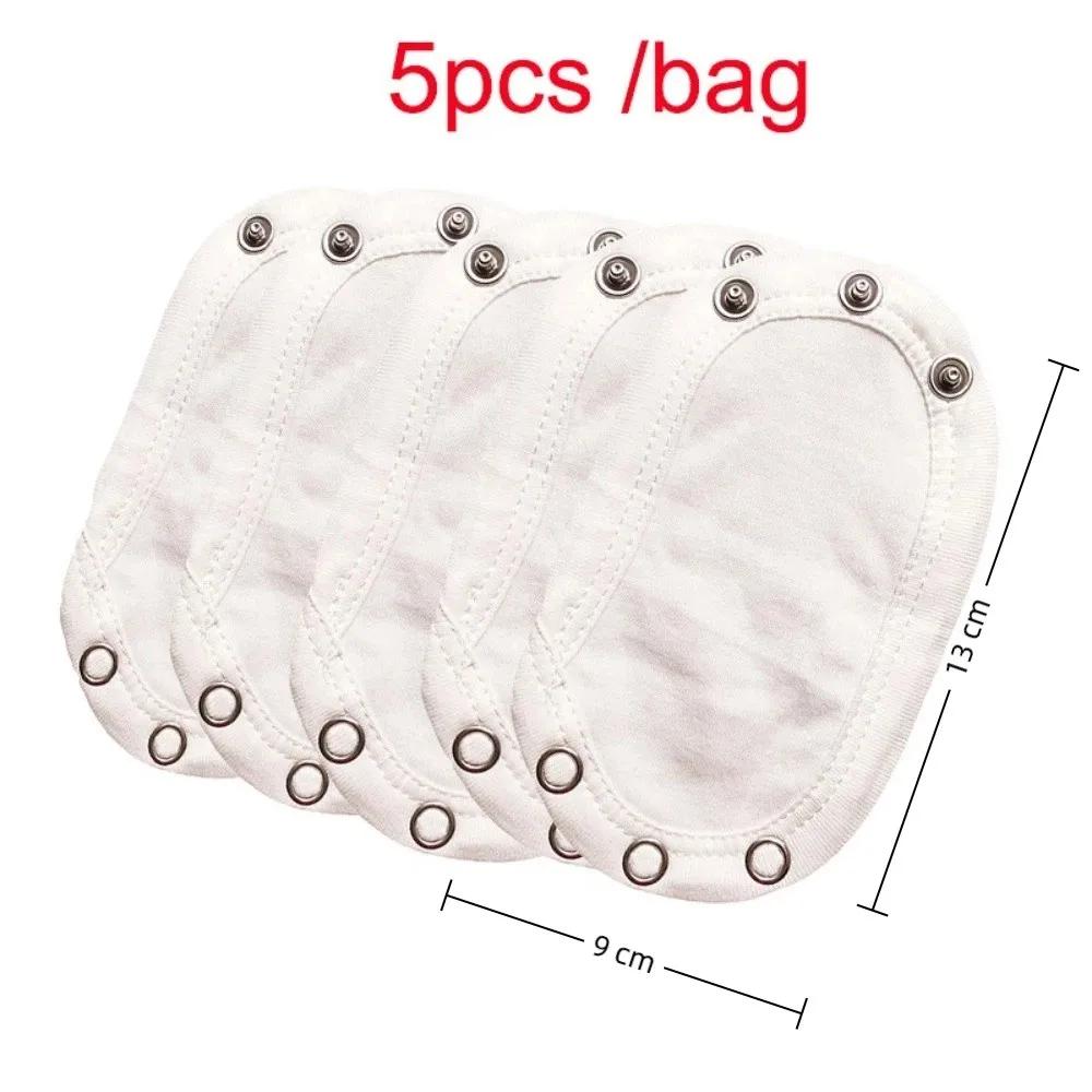 5 Stück Niedlicher Baumwoll-Body-Verlängerer Weiß Super Nützlich Verlängerungs-Pads Weiches Body-Verlängerungsband Partner für Baby-Strampler