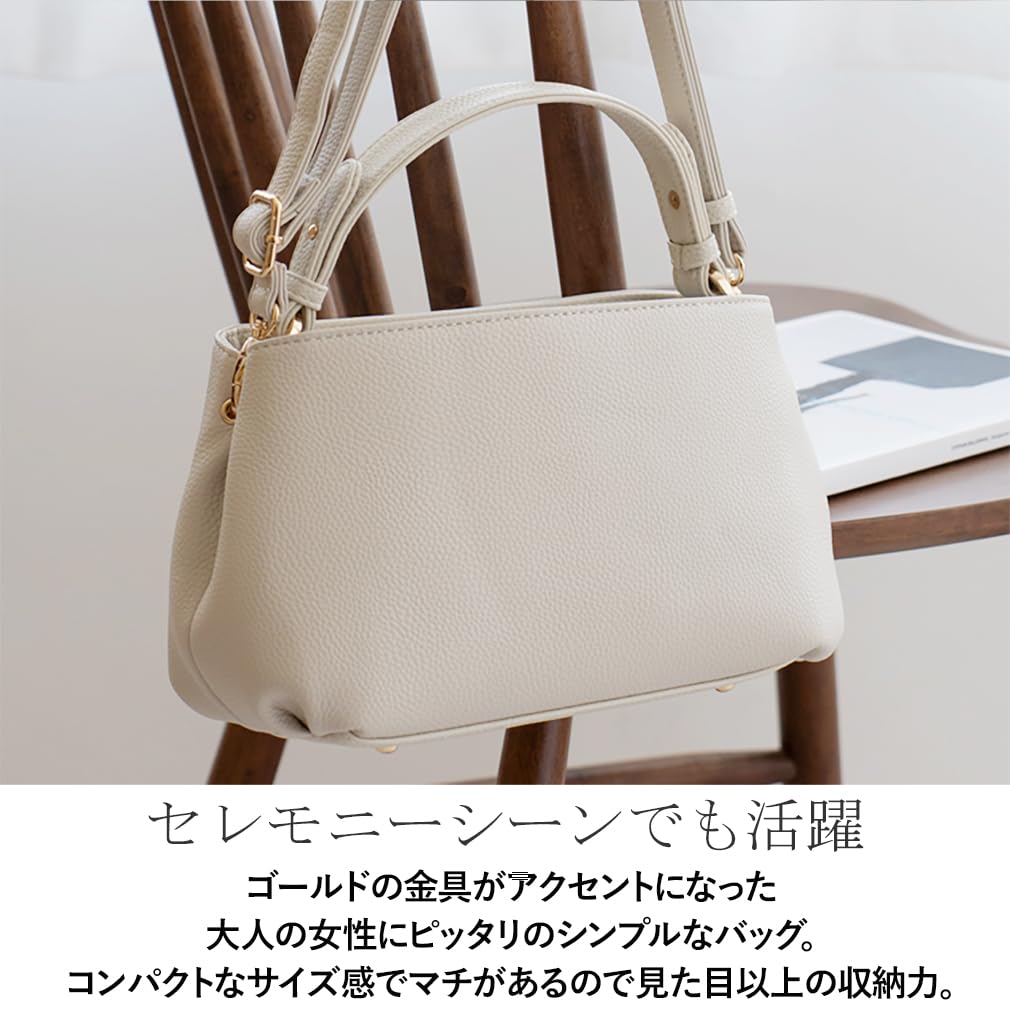 Vita Felice Handbag for Women [VITAFELICE] One-Handle 2-Way inb-10100p (Gray Beige)