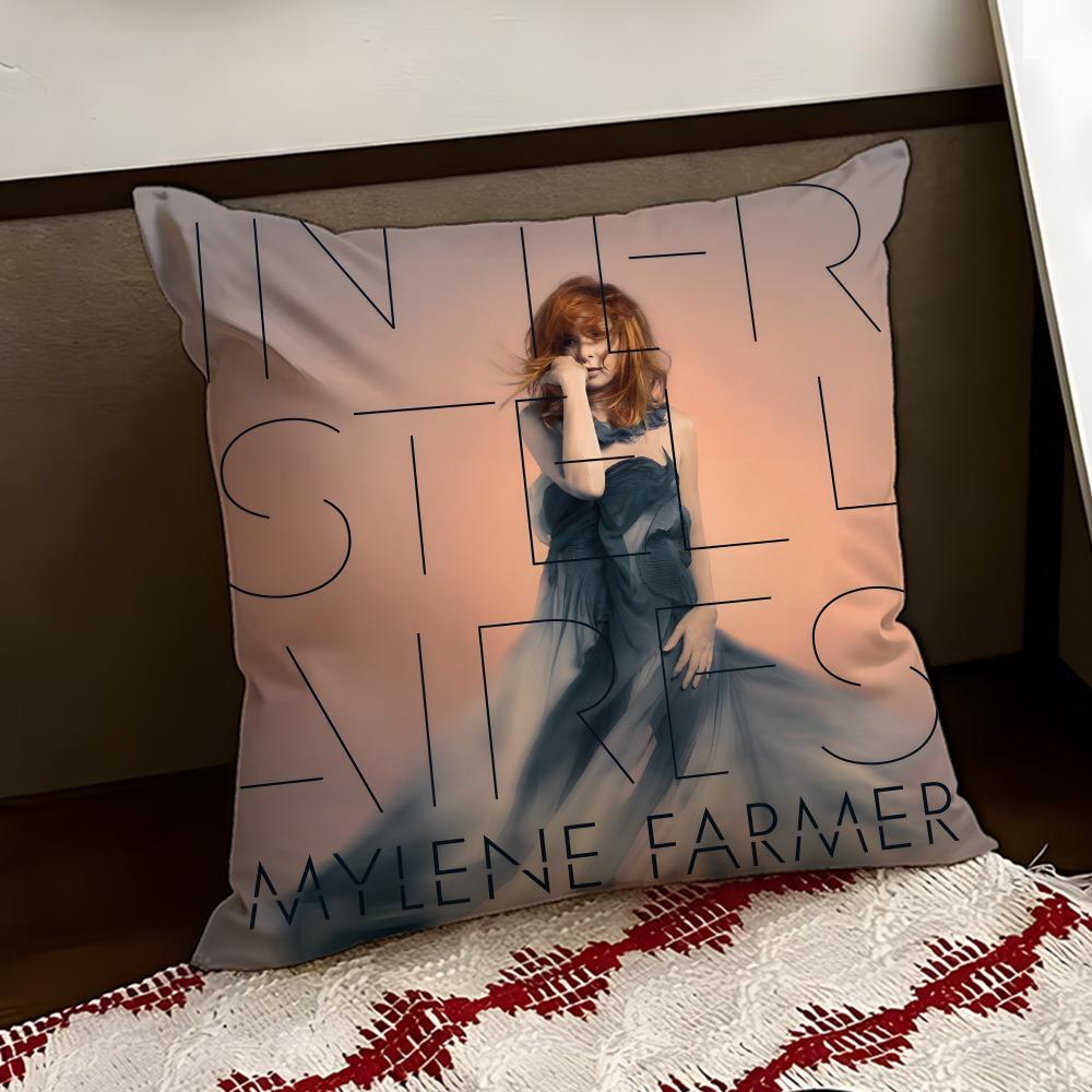Singer MMylene FFarmer Cushion Cover Reversible Soft Durable Pillow Cover Home Car MultiScene Use for Daily Comfort