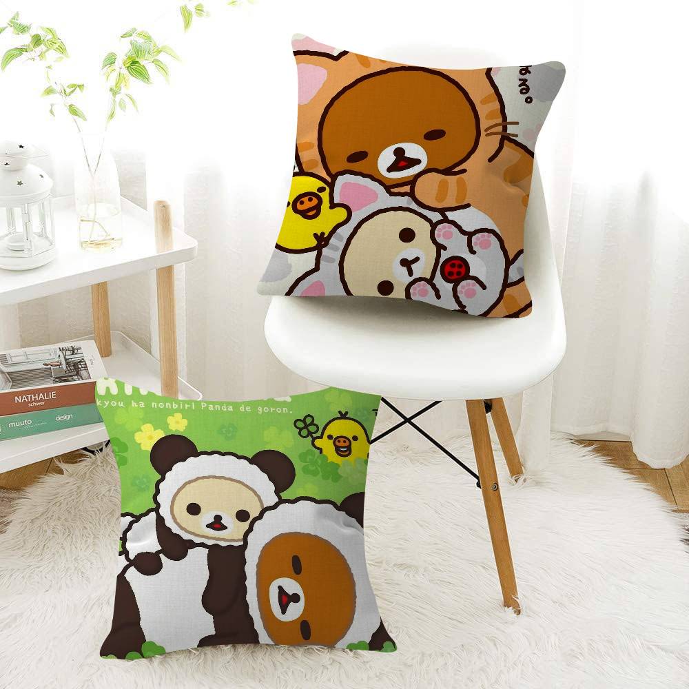 Cute Cartoon Anime R-Rilakkuma Cool Cushion Cover Pillow Cover Decor Pillowcase Printed Cushion Case For Couch